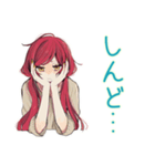 朝のネガティブ★普段着赤髪女子（個別スタンプ：10）