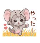 スコティッシュ猫 かわいい象の着ぐるみ（個別スタンプ：10）