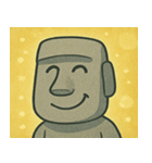 キラキラ無表情モアイ像@SFW（個別スタンプ：3）