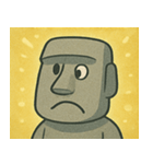 キラキラ無表情モアイ像@SFW（個別スタンプ：6）