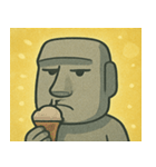 キラキラ無表情モアイ像@SFW（個別スタンプ：14）