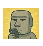 キラキラ無表情モアイ像@SFW（個別スタンプ：15）