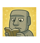 キラキラ無表情モアイ像@SFW（個別スタンプ：16）