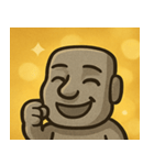 キラキラたたずむモアイ像@SFW（個別スタンプ：1）