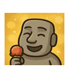 キラキラたたずむモアイ像@SFW（個別スタンプ：6）