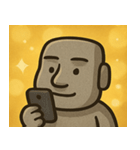 キラキラたたずむモアイ像@SFW（個別スタンプ：7）