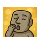 キラキラたたずむモアイ像@SFW（個別スタンプ：9）