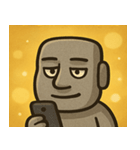 キラキラたたずむモアイ像@SFW（個別スタンプ：11）