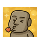 キラキラたたずむモアイ像@SFW（個別スタンプ：12）