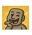 キラキラたたずむモアイ像@SFW（個別スタンプ：13）