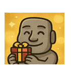 キラキラたたずむモアイ像@SFW（個別スタンプ：14）