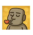 キラキラたたずむモアイ像@SFW（個別スタンプ：16）