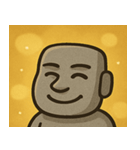 キラキラたたずむモアイ像@SFW（個別スタンプ：18）