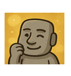 キラキラたたずむモアイ像@SFW（個別スタンプ：26）