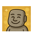 キラキラたたずむモアイ像@SFW（個別スタンプ：30）