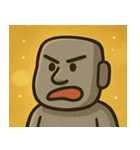 キラキラたたずむモアイ像@SFW（個別スタンプ：32）