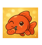 キラキラひらひら金魚@SFW（個別スタンプ：11）