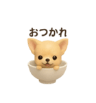 お茶碗犬 おちゃわんわん チワワヨーキー（個別スタンプ：5）