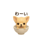 お茶碗犬 おちゃわんわん チワワヨーキー（個別スタンプ：7）
