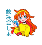 ポップな女の子の飲み会スタンプ（個別スタンプ：1）