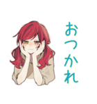 毎日挨拶★普段着赤髪女子（個別スタンプ：5）