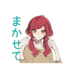 毎日挨拶★普段着赤髪女子（個別スタンプ：20）