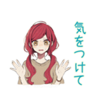 毎日挨拶★普段着赤髪女子（個別スタンプ：23）