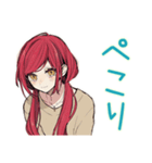毎日挨拶★普段着赤髪女子（個別スタンプ：30）