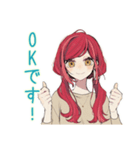 毎日挨拶★普段着赤髪女子（個別スタンプ：31）