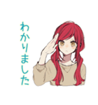 毎日挨拶★普段着赤髪女子（個別スタンプ：38）