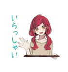 毎日挨拶★普段着赤髪女子（個別スタンプ：39）