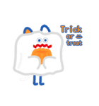 白オレンジにゃんこ－ハロウィンいたずら！（個別スタンプ：2）