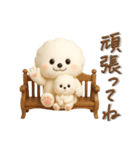 ビションフリーゼ♪家族連絡⭐︎立体.3D（個別スタンプ：4）