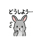 かわいいグレーうさぎの癒しスタンプ（個別スタンプ：34）
