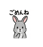 かわいいグレーうさぎの癒しスタンプ（個別スタンプ：37）