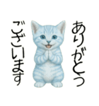 推し猫【青】……………………………（個別スタンプ：18）