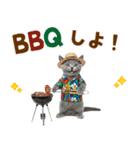 ロシアンブルー子猫の夏でか文字（個別スタンプ：21）