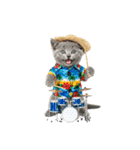 ロシアンブルー子猫の夏でか文字（個別スタンプ：39）