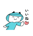 水色の帽子でお仕事（個別スタンプ：5）