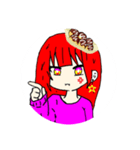 頭にたこ焼き乗ってる人（個別スタンプ：1）