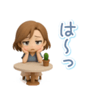 くっきり3D女子の使える♡リアクション（個別スタンプ：23）