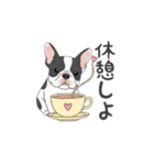 フレンチブルドッグ（パイド、白黒）（個別スタンプ：2）