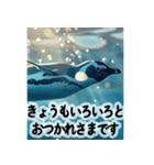 背景に海が広がる✨海の世界2--癒し・労い--（個別スタンプ：1）