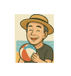 おじさんの日常 夏（個別スタンプ：14）