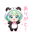 パンダコスの女の子スタンプ（個別スタンプ：5）