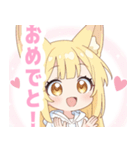 白色パーカーの狐の女の子スタンプ（個別スタンプ：10）