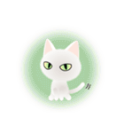 色々な猫3-1 短毛-立ち耳-白（個別スタンプ：37）