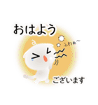 色々な猫3-2 短毛-垂れ耳-白（個別スタンプ：2）
