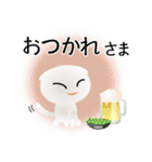 色々な猫3-2 短毛-垂れ耳-白（個別スタンプ：40）