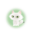 色々な猫3-3 長毛-立ち耳-白（個別スタンプ：37）